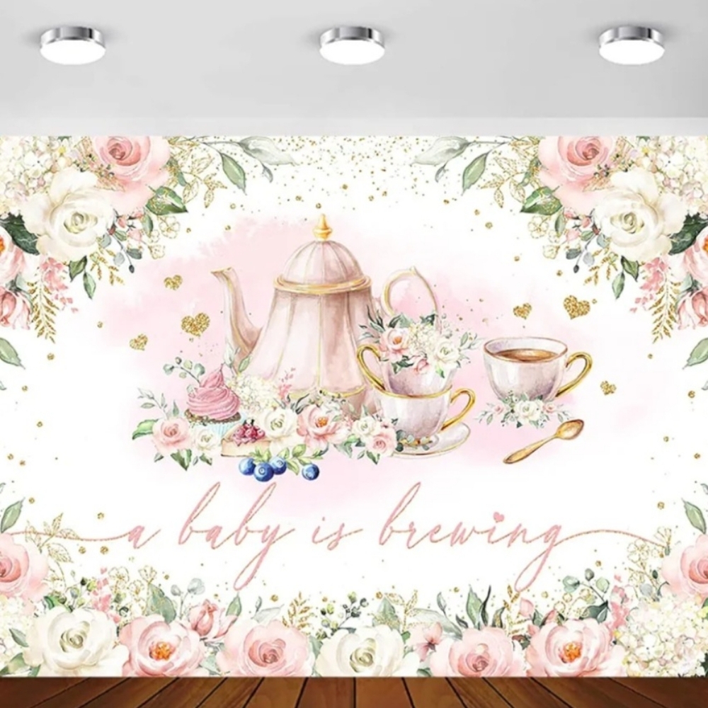 Baby Shower Tea Party Backdrop